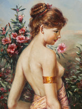 Load image into Gallery viewer, Garden Reverie Framed Romantic Portrait Painting in Ornate Gilt Frame
