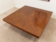 Load image into Gallery viewer, Walnut Burlwood 1970’s Chrome Base Table
