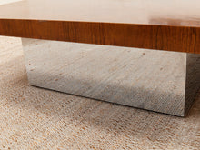 Load image into Gallery viewer, Walnut Burlwood 1970’s Chrome Base Table
