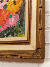 Load image into Gallery viewer, Wildflower Burst Framed Floral Impasto Painting with Bold Color
