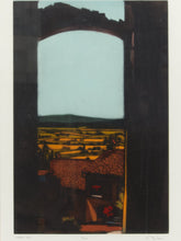 Load image into Gallery viewer, Town Gate Framed Print of Village View Through Archway
