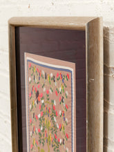 Load image into Gallery viewer, Garden Tapestry Framed Folk Art Textile with Animals and Floral Motif
