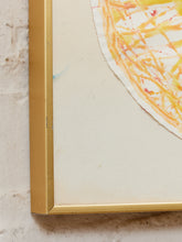 Load image into Gallery viewer, Golden Orbit Framed Circular Abstract Artwork in Yellow and Orange
