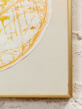 Load image into Gallery viewer, Golden Orbit Framed Circular Abstract Artwork in Yellow and Orange
