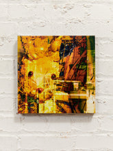 Load image into Gallery viewer, Golden Current Abstract Mixed Media Artwork in Amber and Black
