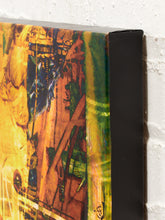 Load image into Gallery viewer, Golden Current Abstract Mixed Media Artwork in Amber and Black
