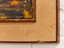 Load image into Gallery viewer, Golden Marsh Framed Abstract Landscape Painting in Ochre Green and Black As found
