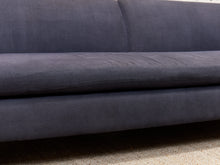 Load image into Gallery viewer, Blue Low Profile Sectional with Wood Panels
