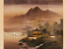 Load image into Gallery viewer, Japanese Seaside Painting on Silk Pagoda Temple
