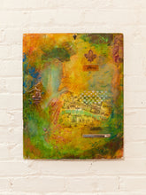 Load image into Gallery viewer, Paris Collage Mixed Media Artwork with Eiffel Tower Map and Fleur-de-Lis Motifs
