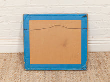 Load image into Gallery viewer, Floral Cart Framed Japanese Style Botanical Artwork with Blue Mat
