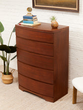Load image into Gallery viewer, Five Drawer Bowed Front Art Deco Dresser Highboy
