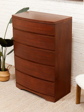 Load image into Gallery viewer, Five Drawer Bowed Front Art Deco Dresser Highboy
