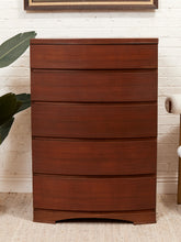 Load image into Gallery viewer, Five Drawer Bowed Front Art Deco Dresser Highboy
