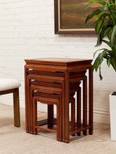 Load image into Gallery viewer, Mid-Century Chinese Lacquered Teakwood Ming Style Nesting Tables
