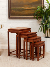 Load image into Gallery viewer, Mid-Century Chinese Lacquered Teakwood Ming Style Nesting Tables
