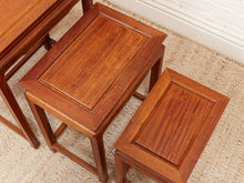 Load image into Gallery viewer, Mid-Century Chinese Lacquered Teakwood Ming Style Nesting Tables
