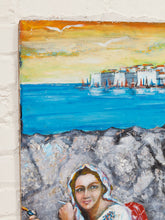 Load image into Gallery viewer, Seaside Figure Figurative Coastal Painting with Woman in White
