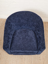 Load image into Gallery viewer, Blue Chenille Swivel Chair
