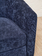 Load image into Gallery viewer, Blue Chenille Swivel Chair
