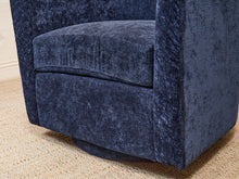 Load image into Gallery viewer, Blue Chenille Swivel Chair
