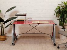 Load image into Gallery viewer, Red Post Modern Desk
