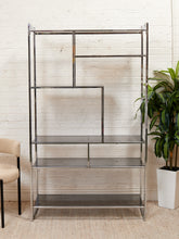 Load image into Gallery viewer, 1970s smoked glass mid-century Etagere Shelf Room Divider
