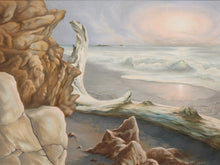 Load image into Gallery viewer, Driftwood Shore Coastal Seascape Painting
