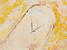 Load image into Gallery viewer, Corner Figure Textural Abstract Figurative Painting in Cream Pink and Yellow
