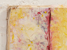 Load image into Gallery viewer, Corner Figure Textural Abstract Figurative Painting in Cream Pink and Yellow
