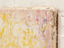 Load image into Gallery viewer, Corner Figure Textural Abstract Figurative Painting in Cream Pink and Yellow

