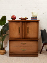 Load image into Gallery viewer, Deco Style Highboy 1950’s Wavy Front Dresser
