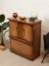 Load image into Gallery viewer, Deco Style Highboy 1950’s Wavy Front Dresser
