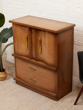 Load image into Gallery viewer, Deco Style Highboy 1950’s Wavy Front Dresser
