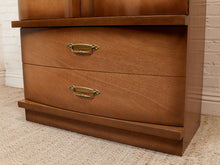 Load image into Gallery viewer, Deco Style Highboy 1950’s Wavy Front Dresser
