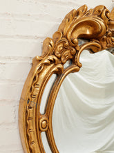 Load image into Gallery viewer, Louis XV Style Gilt Wall Mirror with Rococo Carved Floral Frame
