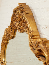 Load image into Gallery viewer, Louis XV Style Gilt Wall Mirror with Rococo Carved Floral Frame
