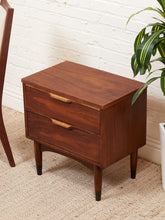 Load image into Gallery viewer, Double Drawer Mid Century Nightstand
