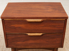 Load image into Gallery viewer, Double Drawer Mid Century Nightstand
