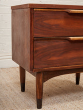 Load image into Gallery viewer, Double Drawer Mid Century Nightstand
