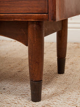Load image into Gallery viewer, Double Drawer Mid Century Nightstand
