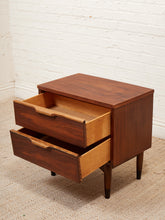 Load image into Gallery viewer, Double Drawer Mid Century Nightstand
