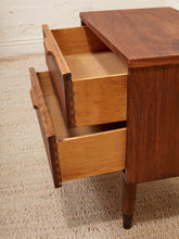 Load image into Gallery viewer, Double Drawer Mid Century Nightstand
