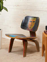 Load image into Gallery viewer, Spencer Collins Hand-Painted Eames Style Molded Plywood Chair with Abstract Portrait
