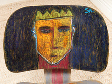 Load image into Gallery viewer, Spencer Collins Hand-Painted Eames Style Molded Plywood Chair with Abstract Portrait
