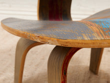 Load image into Gallery viewer, Spencer Collins Hand-Painted Eames Style Molded Plywood Chair with Abstract Portrait
