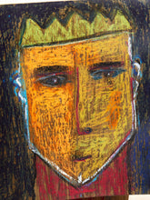 Load image into Gallery viewer, Spencer Collins Hand-Painted Eames Style Molded Plywood Chair with Abstract Portrait
