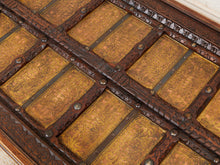 Load image into Gallery viewer, Antique East Asian Wood Door Coffee Table With Brass-Copper Inlay &amp; Wood Base
