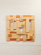 Load image into Gallery viewer, Palm Springs Orange and Wood Brutalist Sculpture
