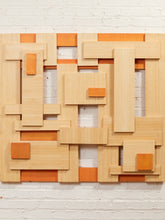 Load image into Gallery viewer, Palm Springs Orange and Wood Brutalist Sculpture
